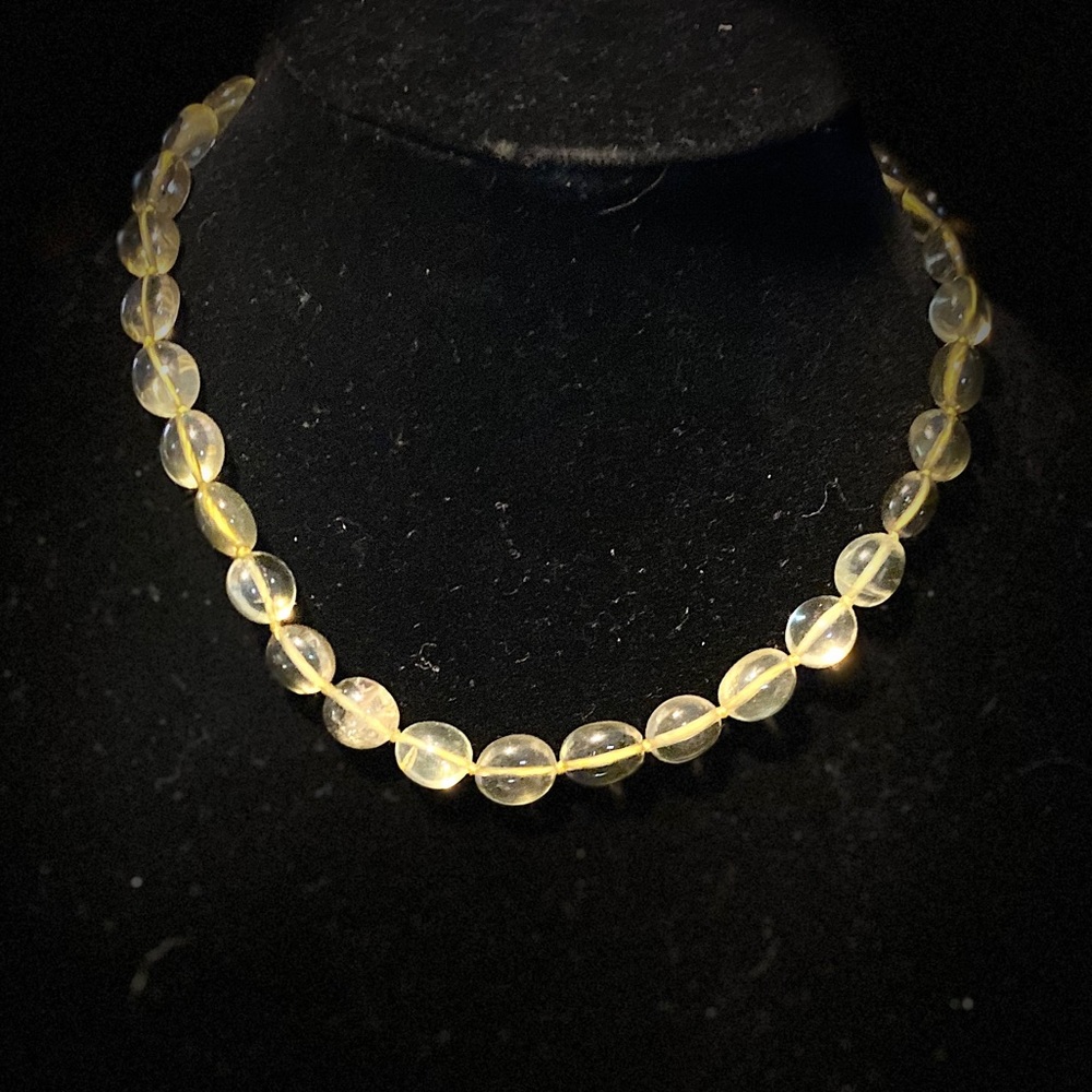Citrine polished bead necklace